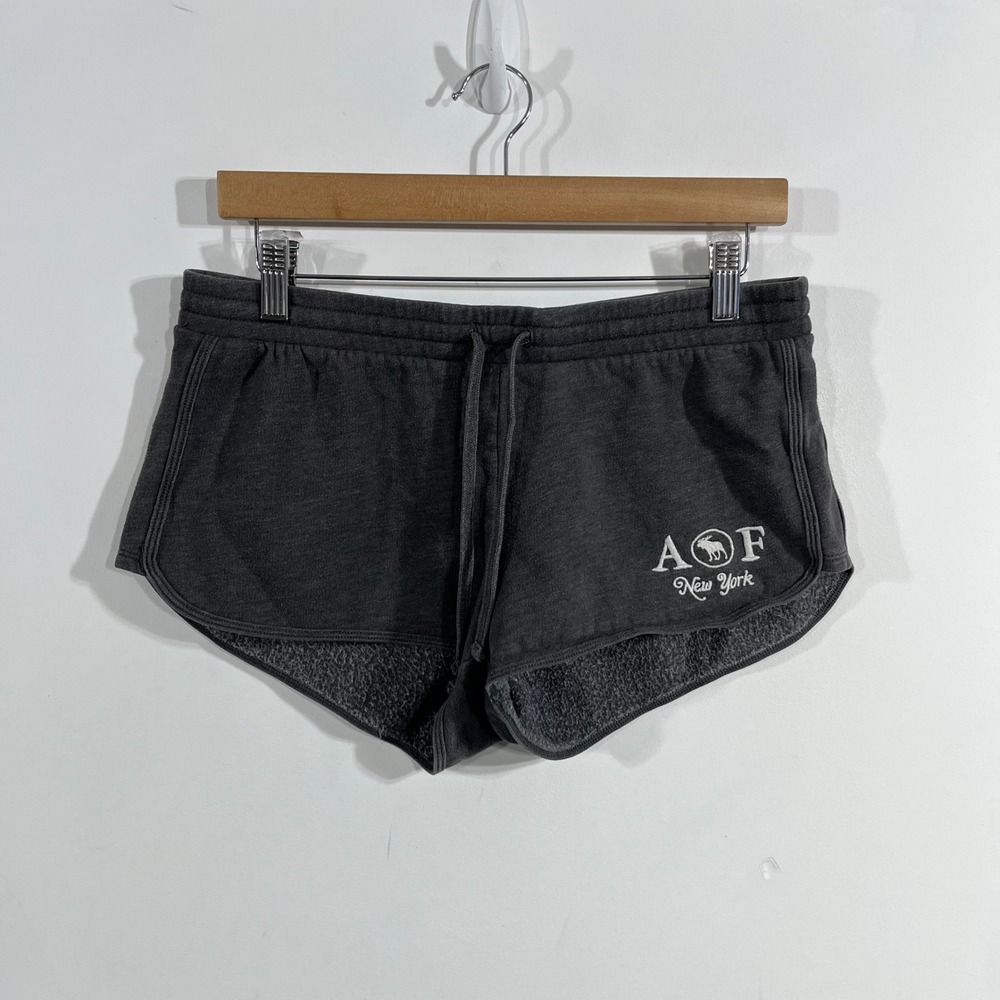 Abercrombie & Fitch Y2K Preppy Athleisure Fleece Lounge Micro Shorts Logo Boho